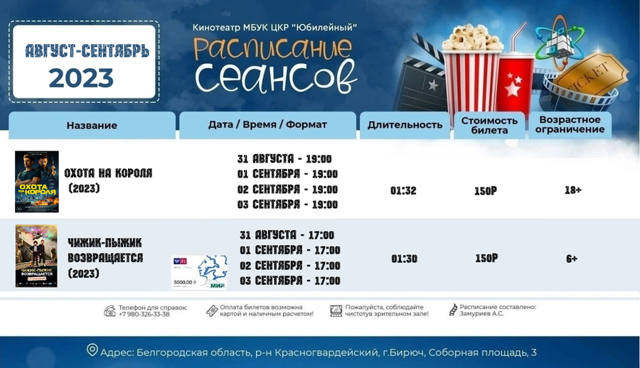 Афиша кинотеатра чайка на сегодня. Афиша голосование. киноанонс.